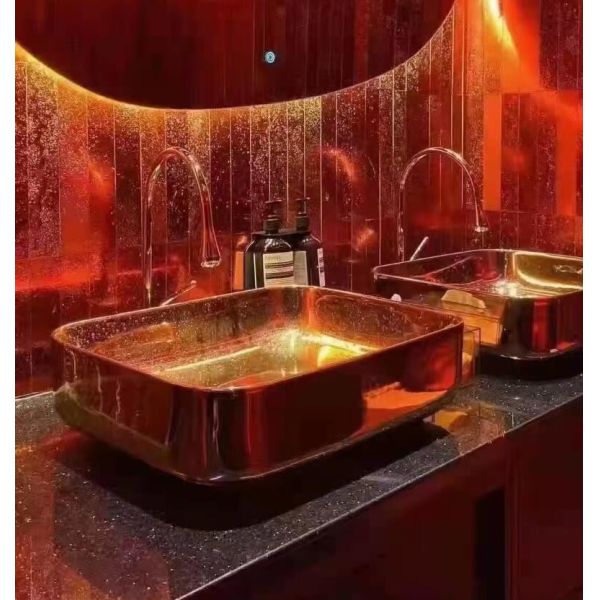 Colored Plating Crystal Glass Mosaic Tile For Shower Walls 300x300x8mm