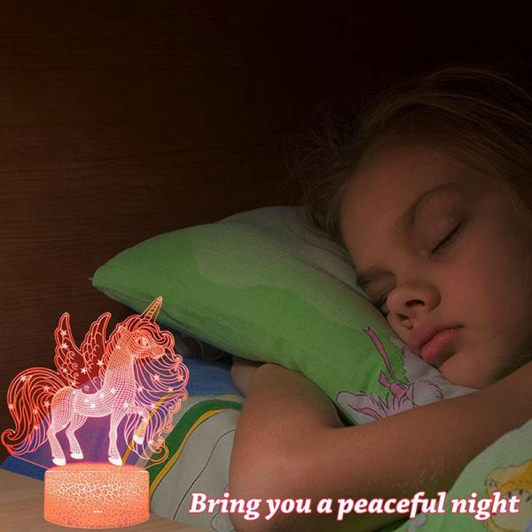 2W 170mm 3D LED Night Light Birthday Gift 3D Unicorn Lamp