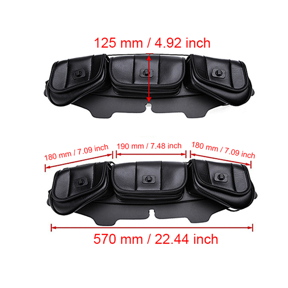 Motorcycle Front Triple Bag Tool Bag Leather Bag Suitable for Harley Grand Glide Street Glide 96-13
