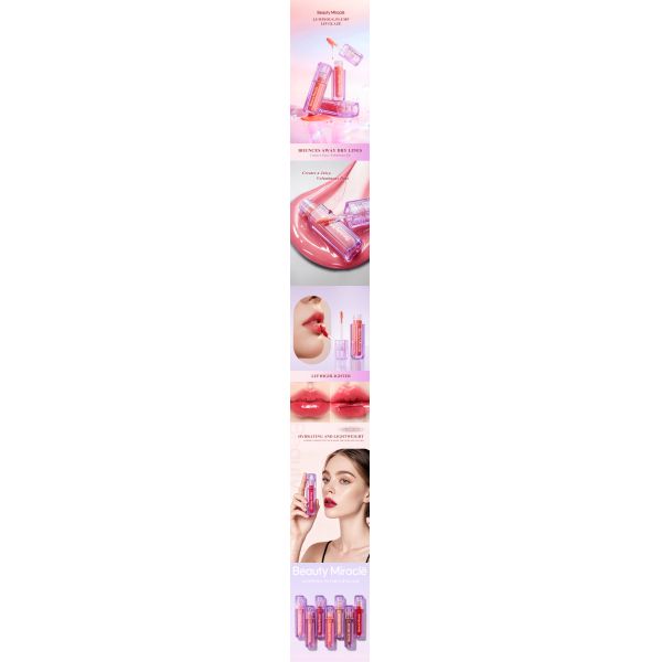 Beauty Miracle Pink Custom/ODM/OBM Velvet Matte Lipstick with Color Enhancement and Pendant Lip Gloss