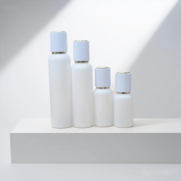 Factory Price 50ml 100ml 120ml Glass Lotion Packaging Empty White Lotion Pump Glass Bottle Skin Care Cream Body Set
