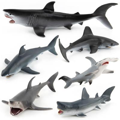 6 PCS Grande Tubarão Branco Modelo de Brinquedo Desktop Decoração Coleção Festa Favoritos Brinquedos para Meninos Meninas Crianças