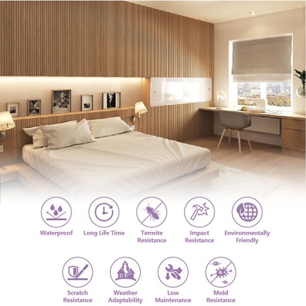 FSC Recycled Waterproof Inside Wall Paneling 3D Panel 159x26mm