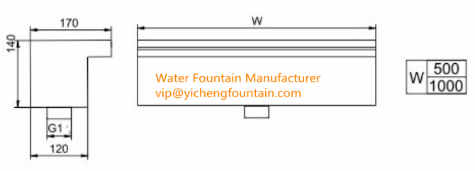 Rectangle Water Fall Nozzle Pond Fountain Accessories With Led Strip Light