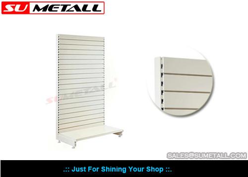 Light Duty Supermarket Display Shelf With Slat Wall Backing For Products Display