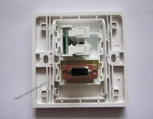 Directly Plug Outlet HDMI + VGA White Wall Socket For Home Store Office Installation