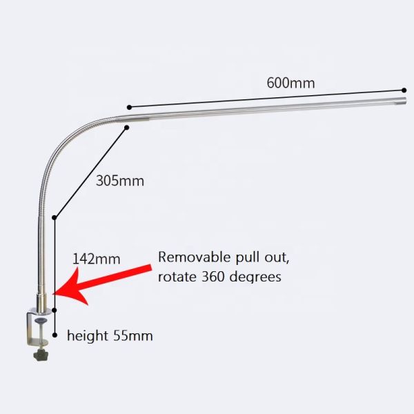 12V 48/72leds 3 colors white Clip on dimmable Table Led Desk Lamp for Office Reading