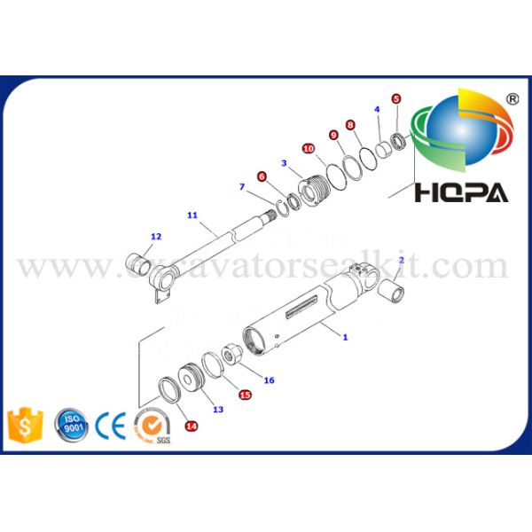 707-99-43520 DUMP Cylinder Excavator Seal Kit For Komatsu Wheel Loader WA180 WA200 WA250