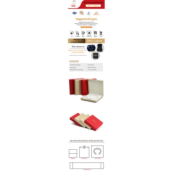 Organiseur d'emballage de bijoux en cuir en PU multifonctionnel pour pendentif de perle