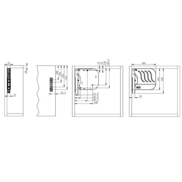 Zinc Alloy Cabinet Lid Support With 107 Degree Max Opening Angle 5kg Load Capacity