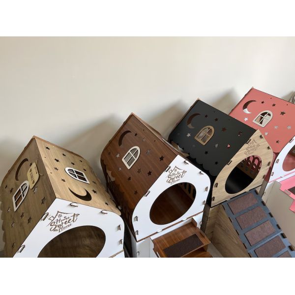 Modern Cat Furniture Customized Shape Wooden Rabbit House for Cats and Small Animals