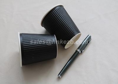 Black Ripple Corrugated Disposable Paper Cups Insulated Double Wall