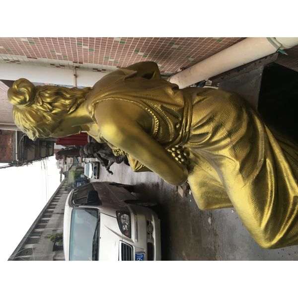 300mm Fiberglass Portrait Sculpture Surface Paint Outdoor Decoration