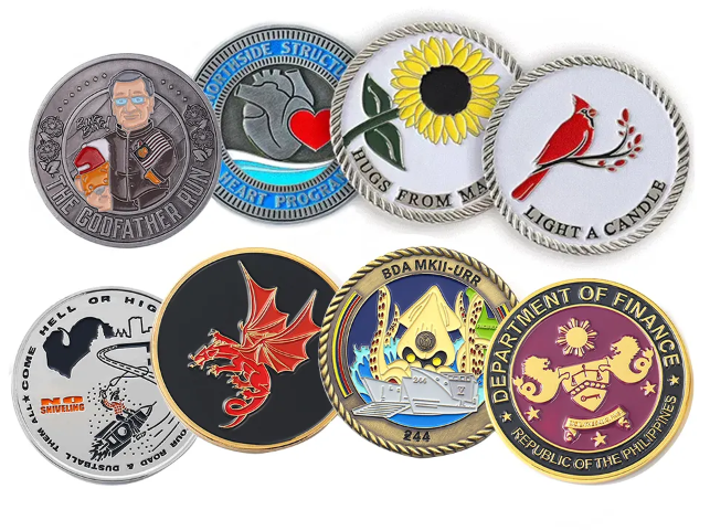 Zinc Alloy Gold Silver Commemorative Challenge Coins Enamel Souvenir 2d 3d Brass Coin