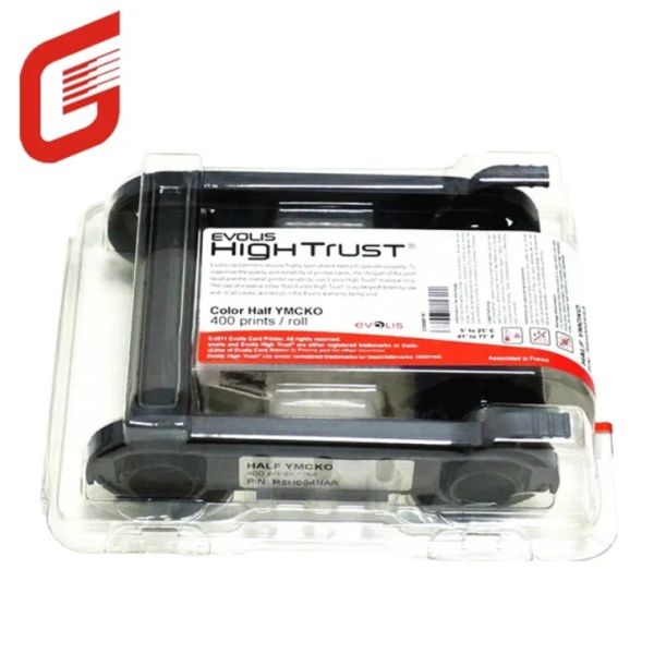 Совместимая лента YMCKO Evolis R5H004NAA 1/2 YMCKO Color Ribbon - 400 распечатков для принтера карт Zenius