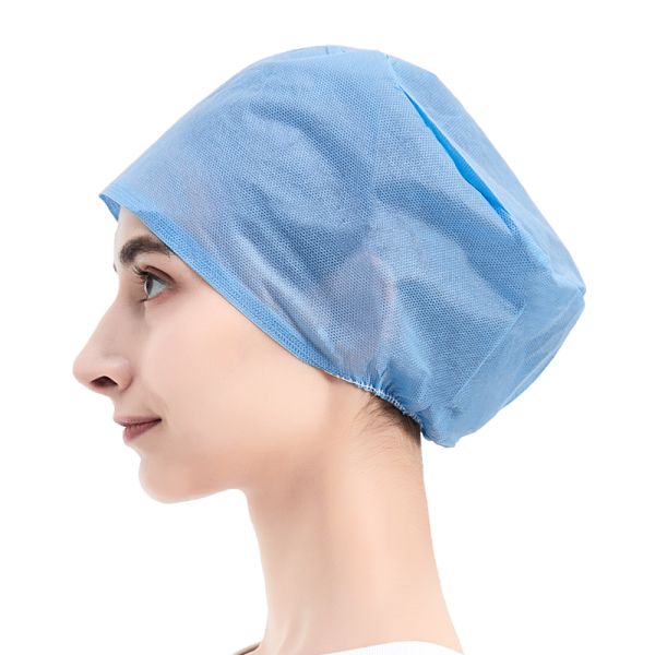 Hubei Haixin Disposable Nurse Doctor Surgical Medical Scrub Mob Cap CE Wholesales Surgical Caps Surgeon Hat Spring Cord Headgear