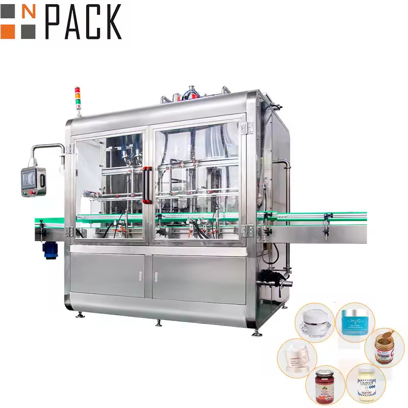 NPACK Автоматическая высоковязкая бутылка крема соуса банка ротор насос заполняющая машина