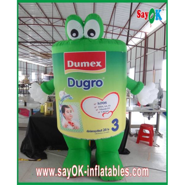 Green Portable Inflatable Cartoon Characters Custom Advertising Inflatables