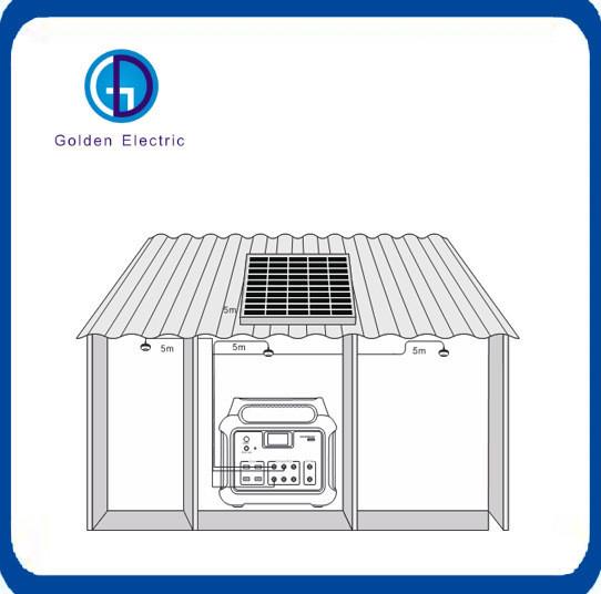 60W Long Lifespan Solar Lighting System Hight effciency With LED Bulb 15A
