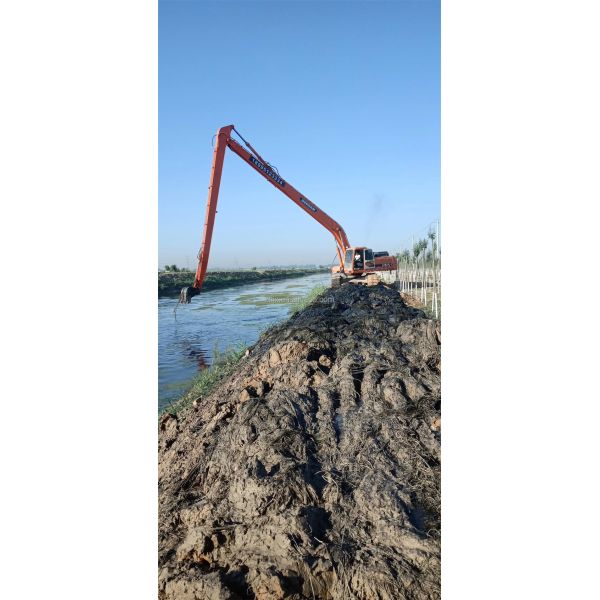Excavator extension arm and port dredging designed for river dredging