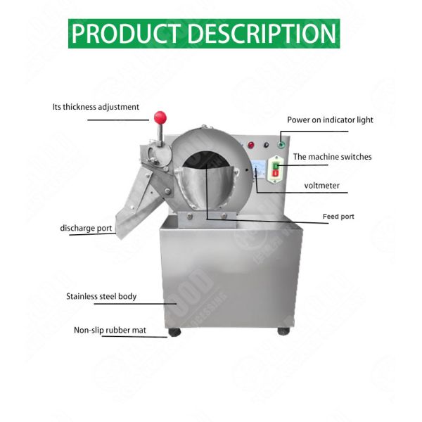 Vegetable Roots 200kg/H Cube Slicer Machine