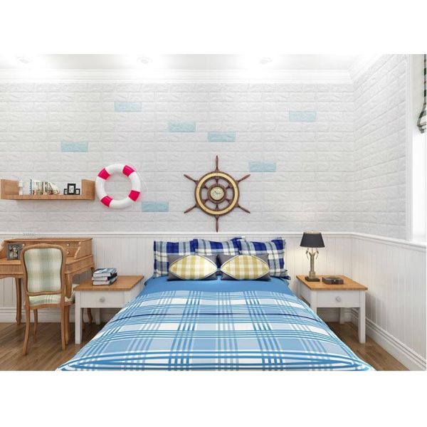 Papel de pared de espuma de PE 3d de estilo moderno amarillo brillante Panel de pared para la habitación del niño / jardín de infantes en el hotel