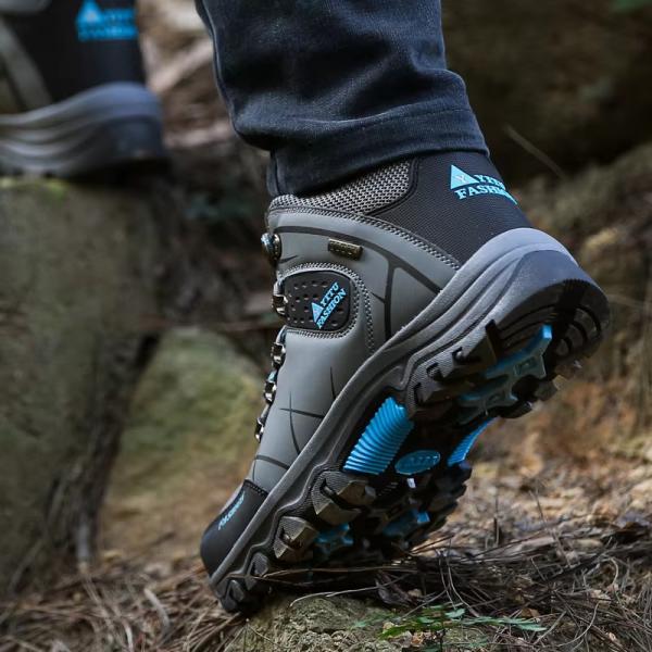 Brown Desert Hiking Mountaineering Running Shoes In Genuine Leather For Men And Women