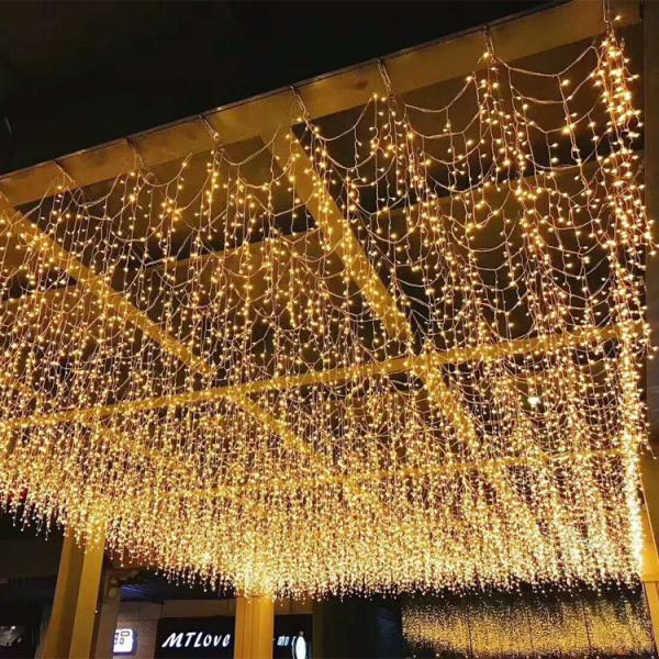 Curtain Lights Led with 8 Modes Remote Control Curtain Hanging Fairy Lights for Christmas Party Wedding Bedroom Home Garden