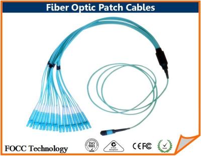 Fiber Optic 24 Strands MPO to LC Breakout OM3 Multimode Patch Cables