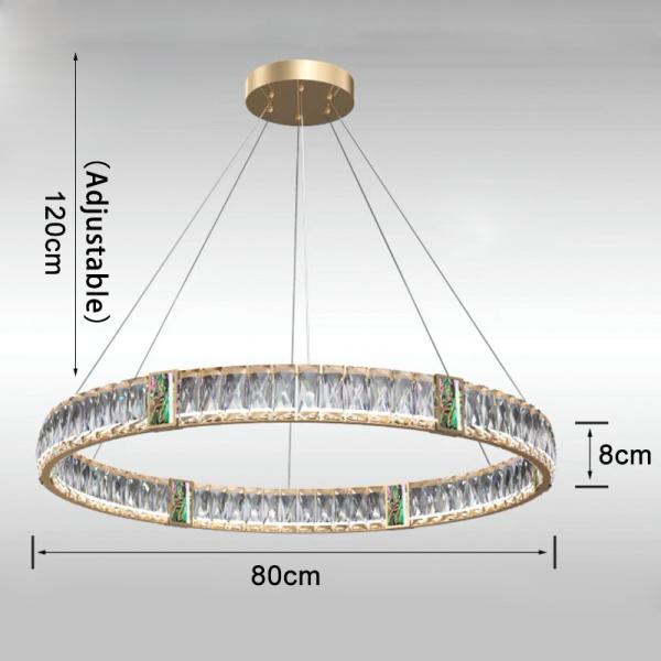 Led Crystal Chandelier For Living Room Creative Design Green Ring Chandelier(WH-CY-236)
