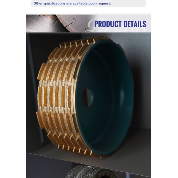 Vacuum Brazed Stone Edge Diamond Bore Profile Grinding Wheel 64-134mm Metal Powder