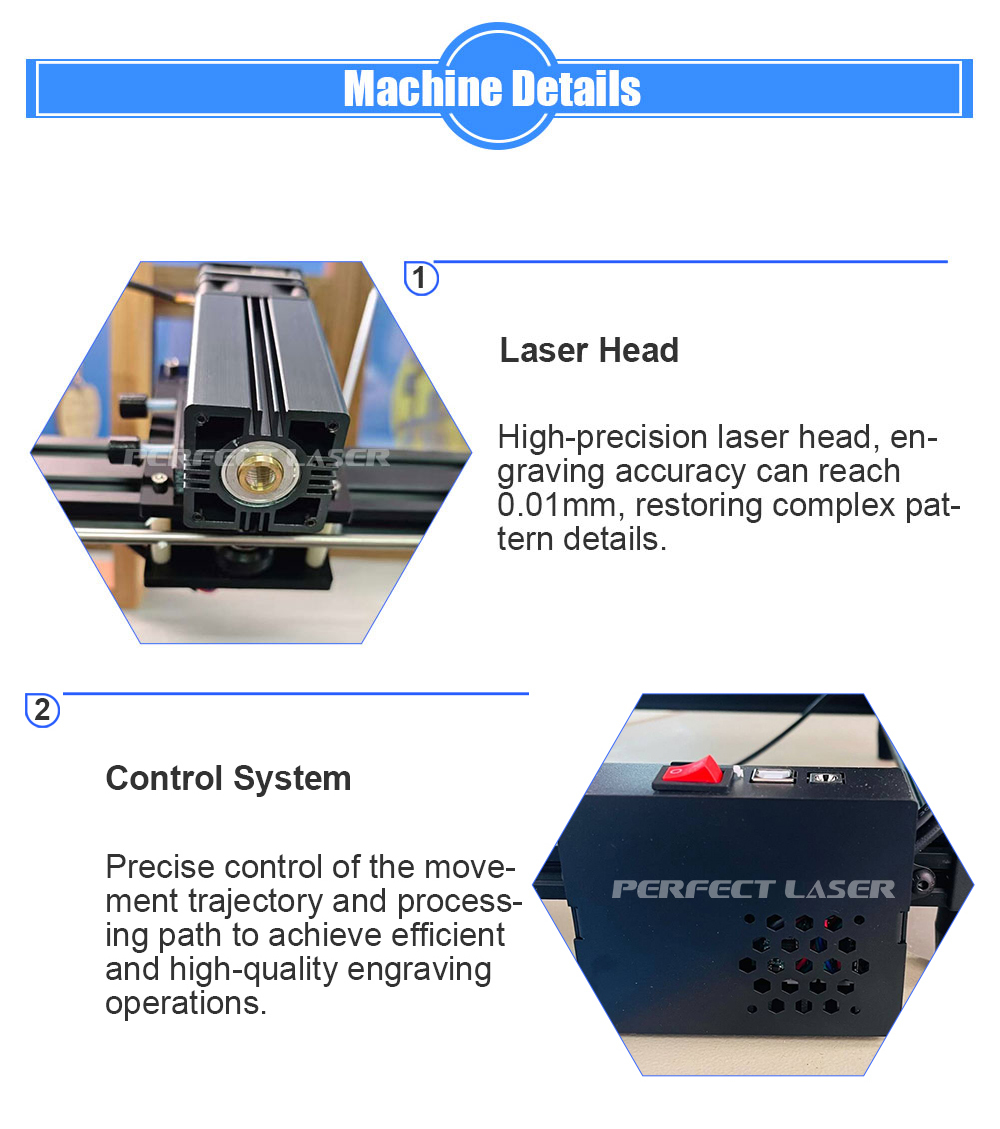 10W Blue Light Small Portable Automatic Laser Engraving Machine For Leaf Wood Chip Leather Metal Cardboard Plastic Acrylic