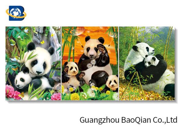 Panda / Tiger Animal Lenticular 3d Stereograph Printing / Pictures For Living Room Décor Art