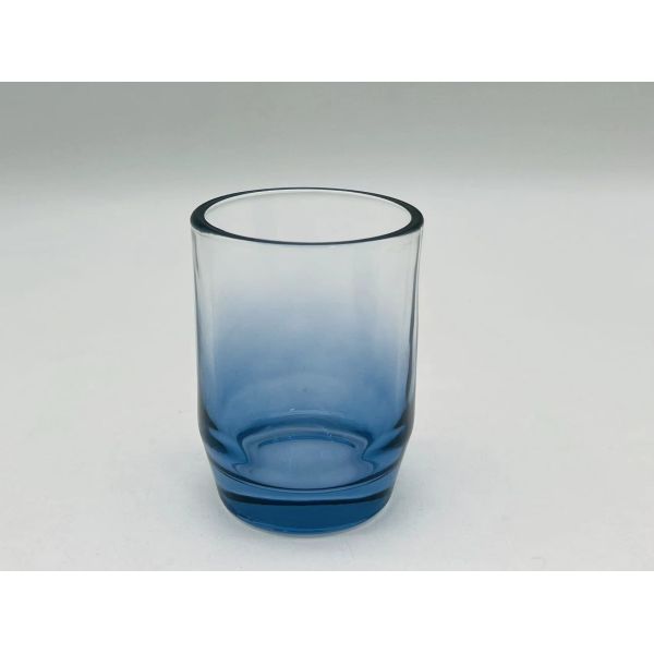 Blue Glass Bathroom Accessories Round Shape With Bubble Effect Hand Wash Dispenser Soap Dish For Bathroom