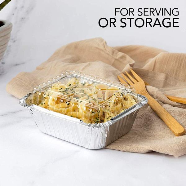 Hotsale Food Grade Custom Logo Rectangle Aluminum Takeaway Foil Food Containers Silver Foil Baking Pan/Trays