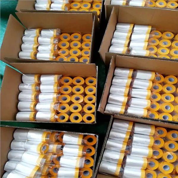Filme de mascaramento de plástico para automóveis preenchido com fita adesiva HDPE, solúvel em água, mascaramento para cuidados de automóveis