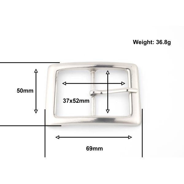 Shiny Silver Metal Belt Pin Buckle 37mm Inner Size Customized Design