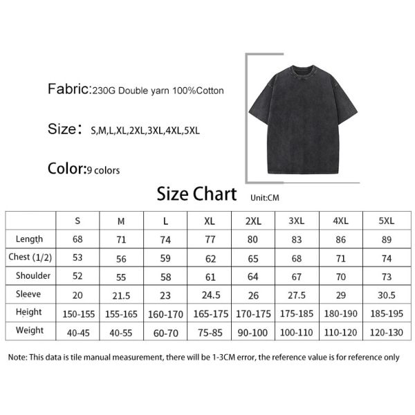 Round Neck Vintage Graphic T-shirts 100% Cotton Wash Plus Size T-shirts For Men Print