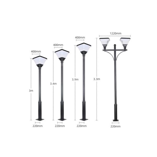 Outdoor IP65 Solar Garden Light Die Casting Aluminum LED Courtyard Street Lamp