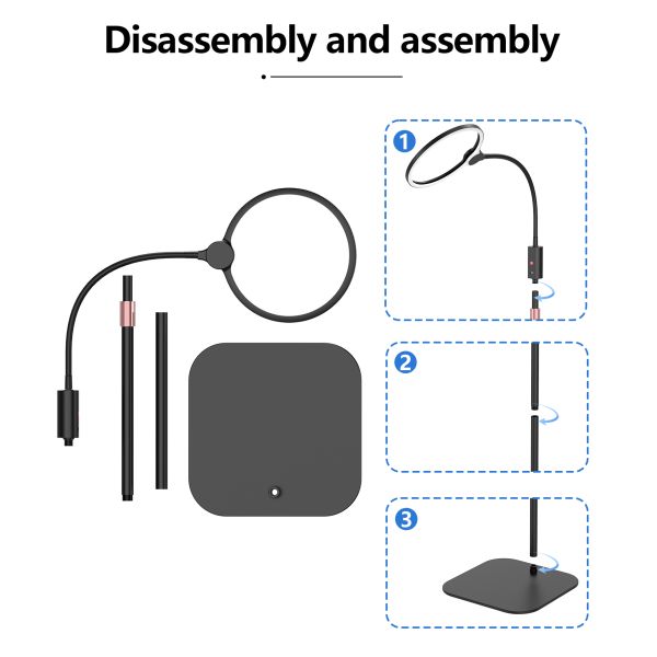 Adjustable Large Light Magnifier Multi-Angle Floor Standing with Height Adjustment for Home and Office Multiple Scenarios