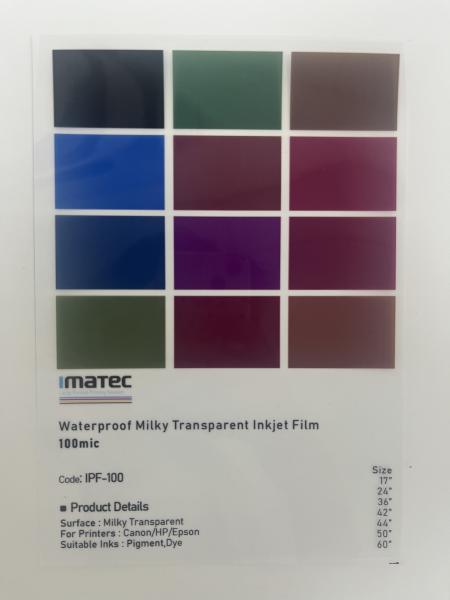 Pet 100 micron Waterproof Milky Translucent Inkjet Screen Printing Positive Film