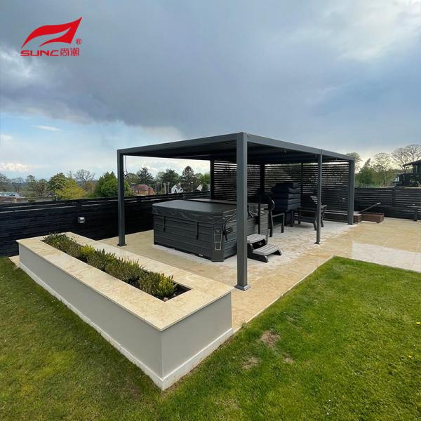 Waterproof Outdoor Roller Blinds Motorized Pergola With Aluminium Shutter