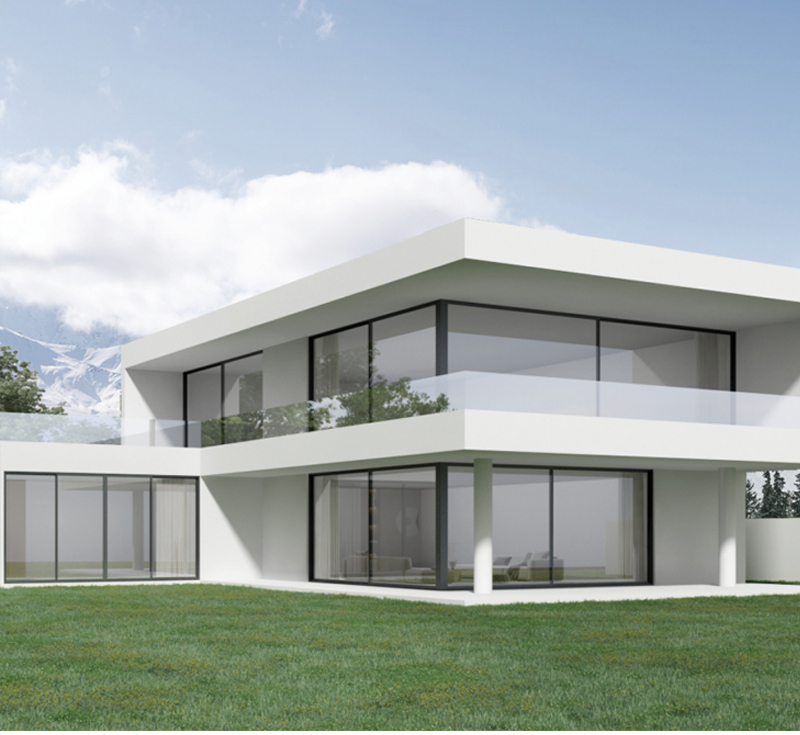 3 панели Сдвижные двери Большое стекло Алюминиевое двойное закаленное стекло Современная звукоизоляция Прозрачная стеклянная дверь