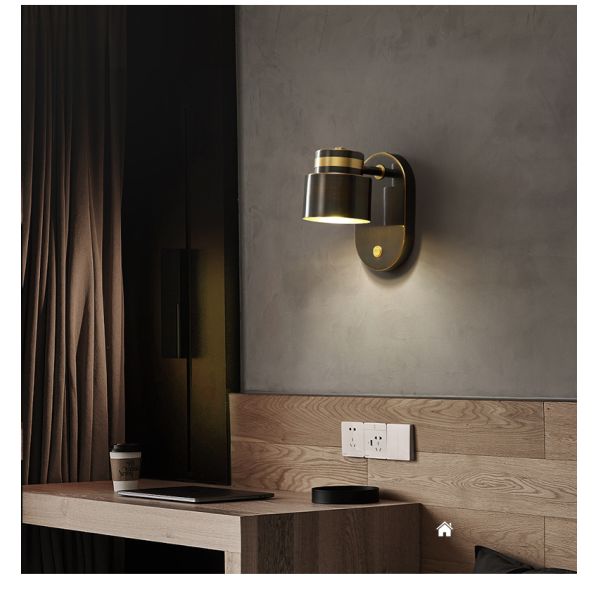 Bedroom bedside wall lamp single-head living room restaurant hotel foyer bedside light （WH-VR-85)