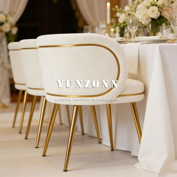 Modern Luxury Wedding Discount Stainless Steel Stackable Gold Wedding Leisure Chair