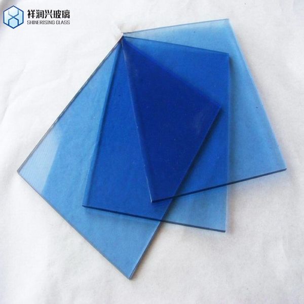 Customized 10mm Dark Green Light Blue Stained Building Glass for Door and Window Balcony