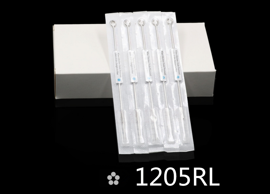 0.35mm 0.30mm 1205RL 5 Round Liners Sterile Tattoo Needles 5RL Pre - Made Textured Tattoo Needles Soldered On Bar