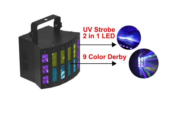 New Type LED Derby,LED UV and LED Strobe 3in1 Disco/party Effect Light