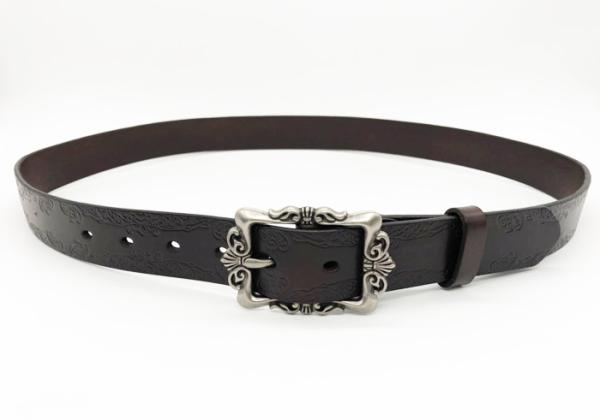 Soft Hand Feeling Embossed Leather Belt 3.2cm Width With 183g Weight