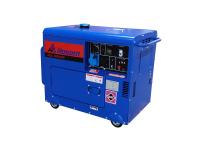 gerador diesel portátil silencioso do gerador 50Hz da fase 6kW monofásica com rodas
